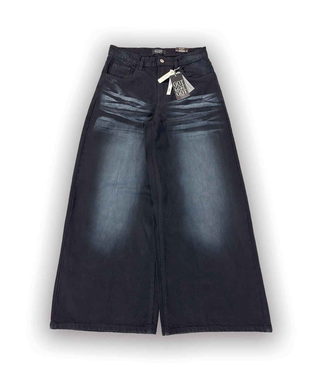 Inkstorm – Wide-Leg Faded Black Denim