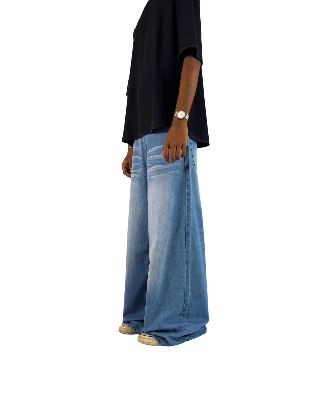Cloud Fade – Super Wide-Leg Washed Denim
