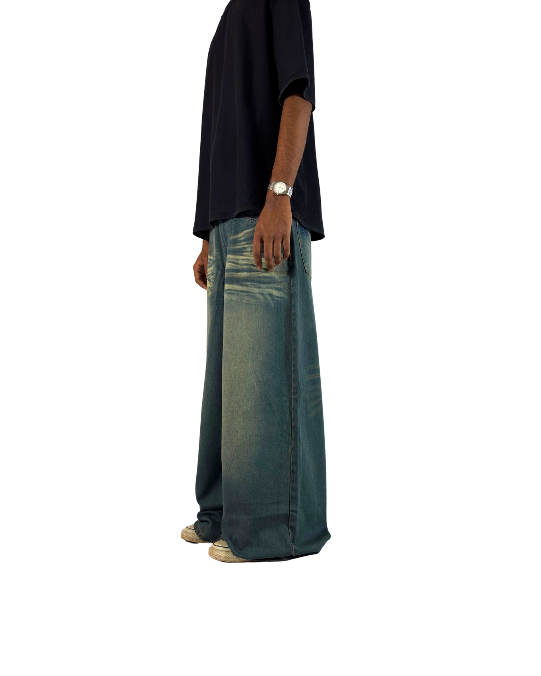 Mint Fade Wide-Leg Denims – Glacier Wash Edition