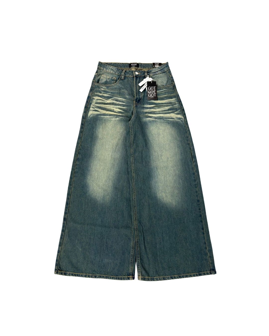 Mint Fade Wide-Leg Denims – Glacier Wash Edition