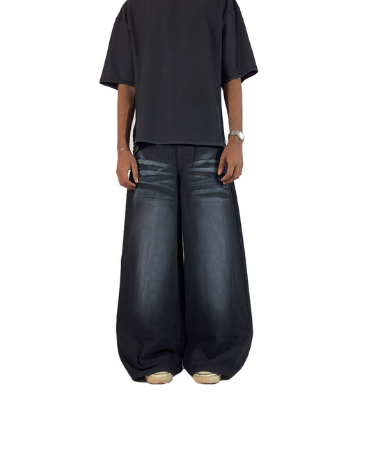 Inkstorm – Wide-Leg Faded Black Denim